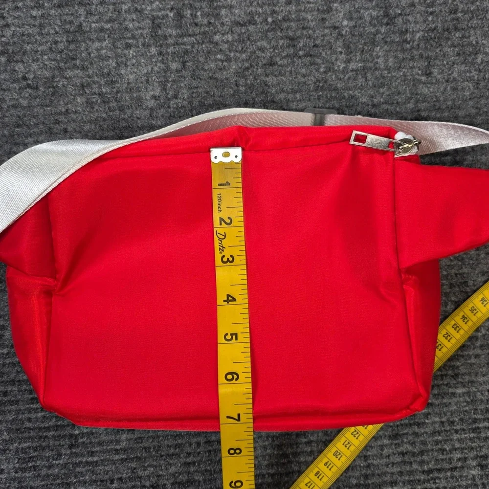 Sheetz Canny Pack Insulated Fanny Pack Waist Bag Red Retro Striped Zipper NWT